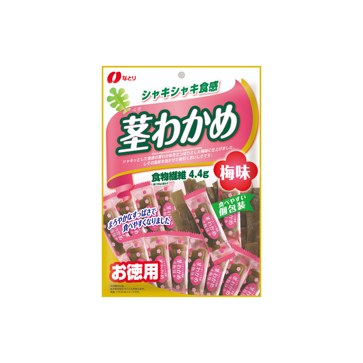 Natori Kuki Wakame Seaweed Stem Snack, Plum Flavor 105g